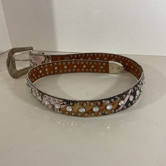 Blazin Roxx Women’s Western Camo/Pink Belt With Rhinestones Size M - Picture 2 of 6